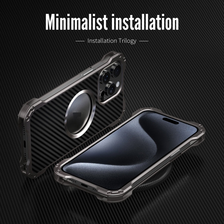 For iPhone 15 R-JUST RJ51 Hollow MagSafe Magnetic Metal Phone Case(Space Grey) - HoMEdemic™ 
