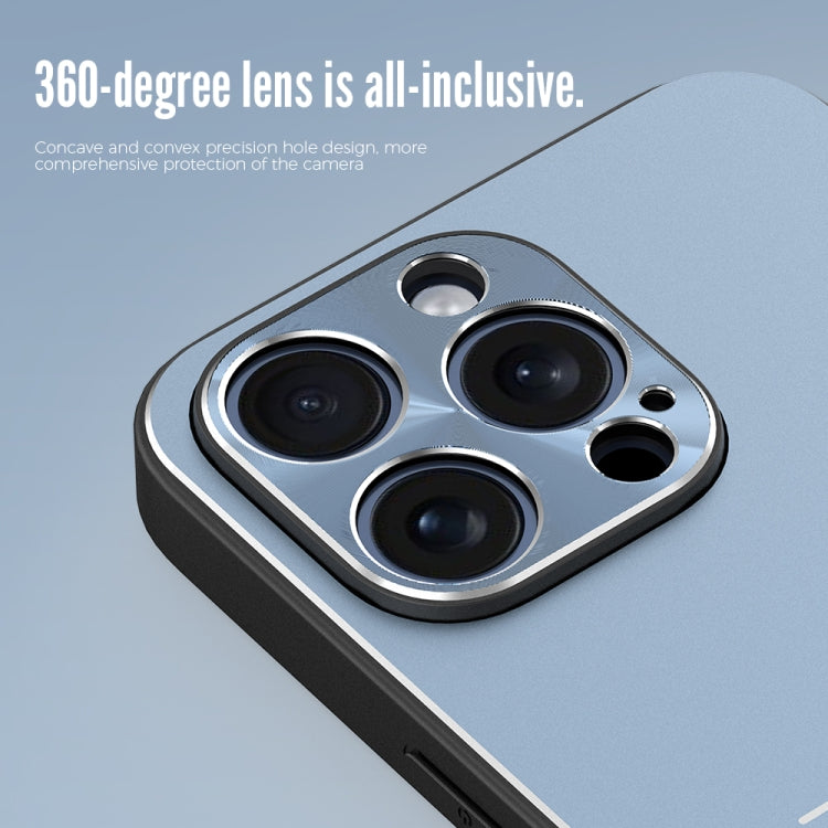 For iPhone 15 R-JUST RJ52 3-Line Style Metal TPU Shockproof Phone Case(Blue) - HoMEdemic™ 