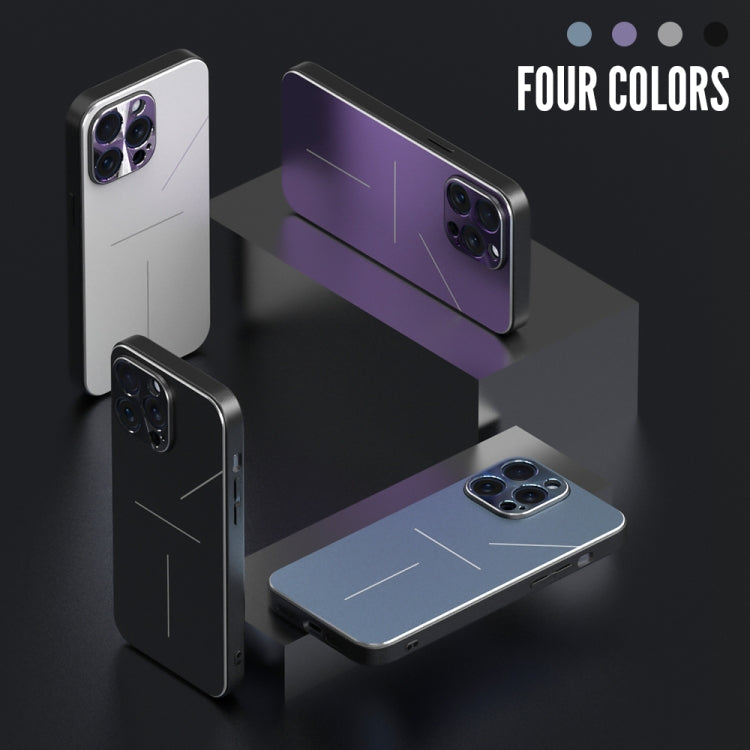 For iPhone 15 R-JUST RJ52 3-Line Style Metal TPU Shockproof Phone Case(Blue) - HoMEdemic™ 