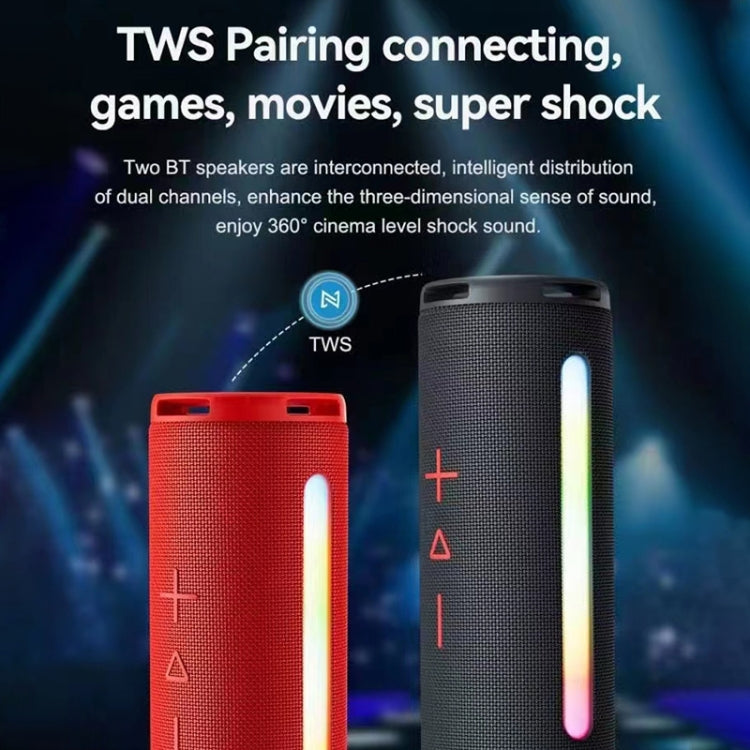 T&G TG374 Portable 3D Stereo Bluetooth Speaker Subwoofer Support FM / TF Card / RGB Light(Grey) - HoMEdemic™ 