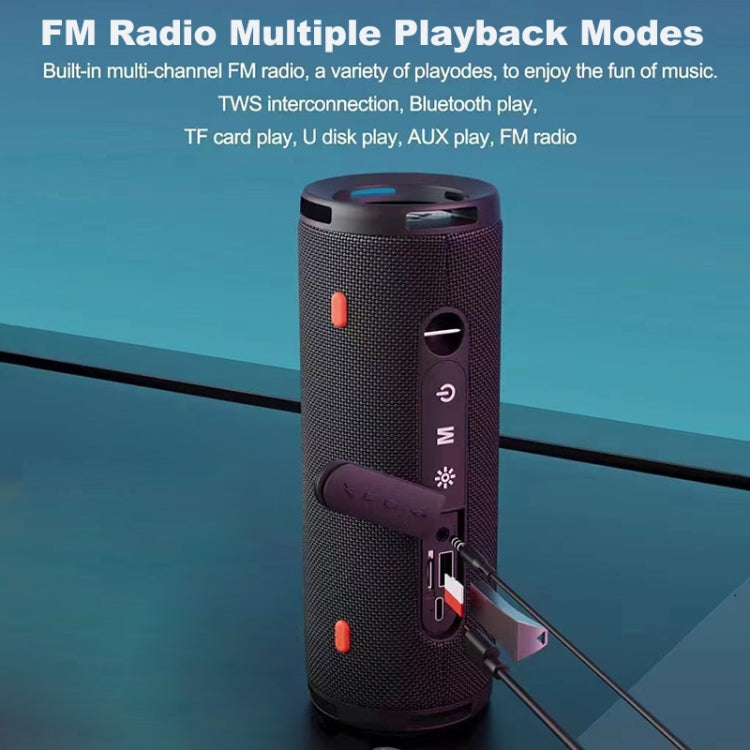 T&G TG374 Portable 3D Stereo Bluetooth Speaker Subwoofer Support FM / TF Card / RGB Light(Black) - HoMEdemic™ 
