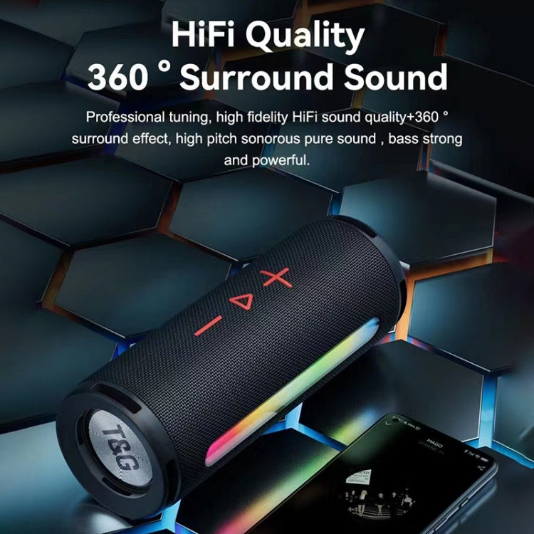 T&G TG374 Portable 3D Stereo Bluetooth Speaker Subwoofer Support FM / TF Card / RGB Light(Black) - HoMEdemic™ 