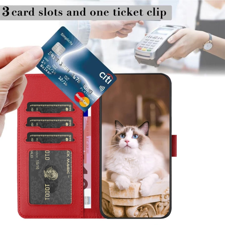 For iPhone 15 Pro Cartoon Cats Leather Phone Case(Red) - HoMEdemic™ 
