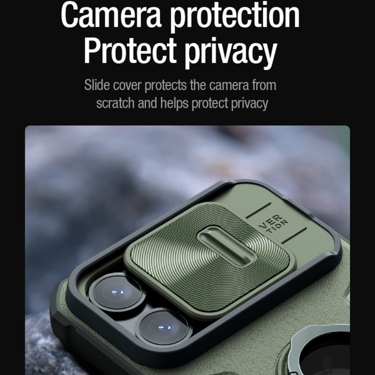 For iPhone 15 Pro NILLKIN Shockproof CamShield Armor Protective Case with Invisible Ring Holder(Green) - HoMEdemic™ 