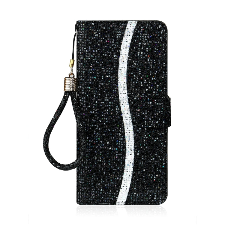 For iPhone 15 Pro Glitter Powder Filp Leather Phone Case(Black) - HoMEdemic™ 