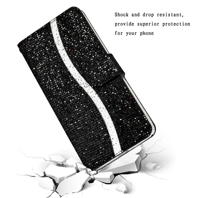 For iPhone 15 Pro Glitter Powder Filp Leather Phone Case(Black) - HoMEdemic™ 