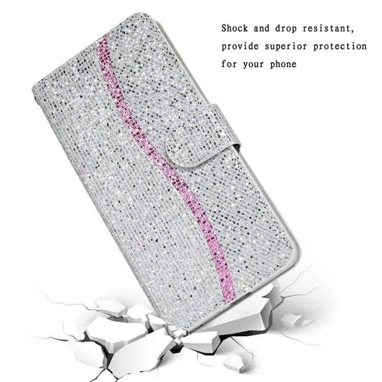 For iPhone 15 Pro Glitter Powder Filp Leather Phone Case(Silver) - HoMEdemic™ 