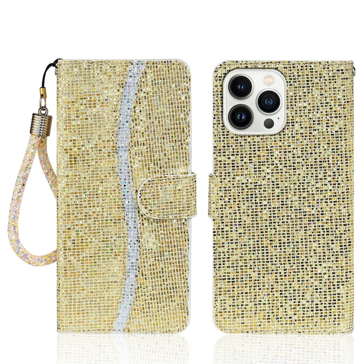 For iPhone 15 Pro Glitter Powder Filp Leather Phone Case(Gold) - HoMEdemic™ 