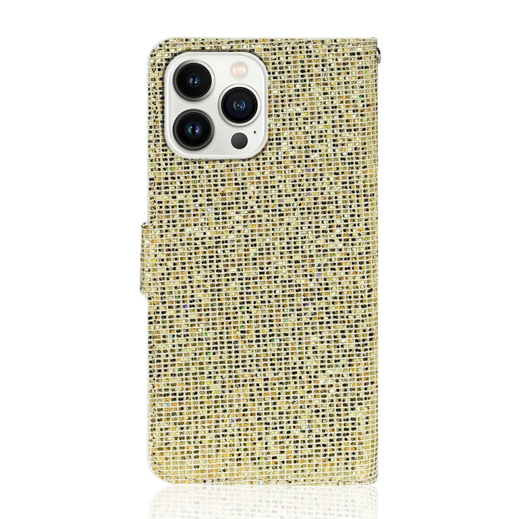 For iPhone 15 Pro Glitter Powder Filp Leather Phone Case(Gold) - HoMEdemic™ 