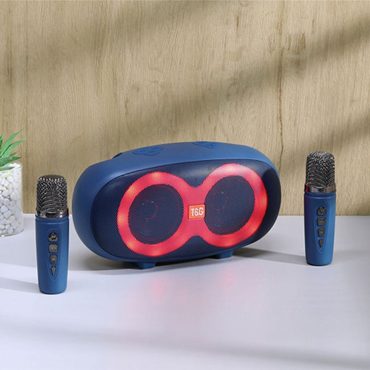 T&G TG542 LED Flash Wireless Bluetooth Karaoke Speaker with Microphone(Royal Blue) - HoMEdemic™ 