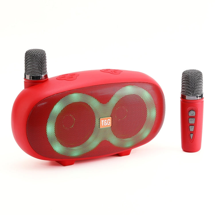 T&G TG542 LED Flash Wireless Bluetooth Karaoke Speaker with Microphone(Red) - HoMEdemic™ 