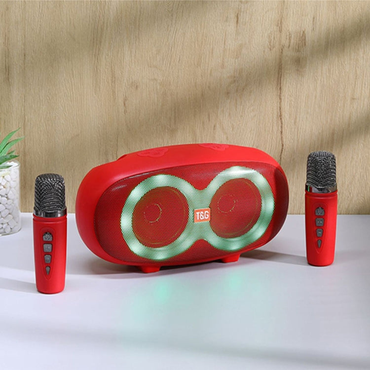 T&G TG542 LED Flash Wireless Bluetooth Karaoke Speaker with Microphone(Red) - HoMEdemic™ 
