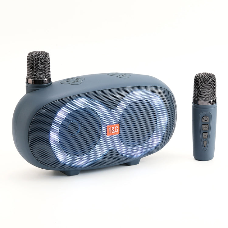T&G TG542 LED Flash Wireless Bluetooth Karaoke Speaker with Microphone(Light Blue) - HoMEdemic™ 