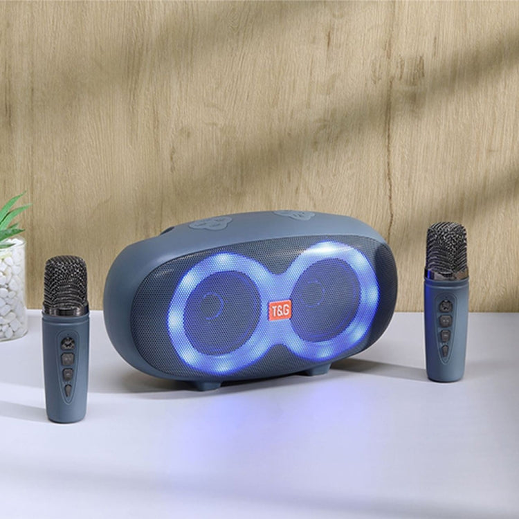 T&G TG542 LED Flash Wireless Bluetooth Karaoke Speaker with Microphone(Light Blue) - HoMEdemic™ 