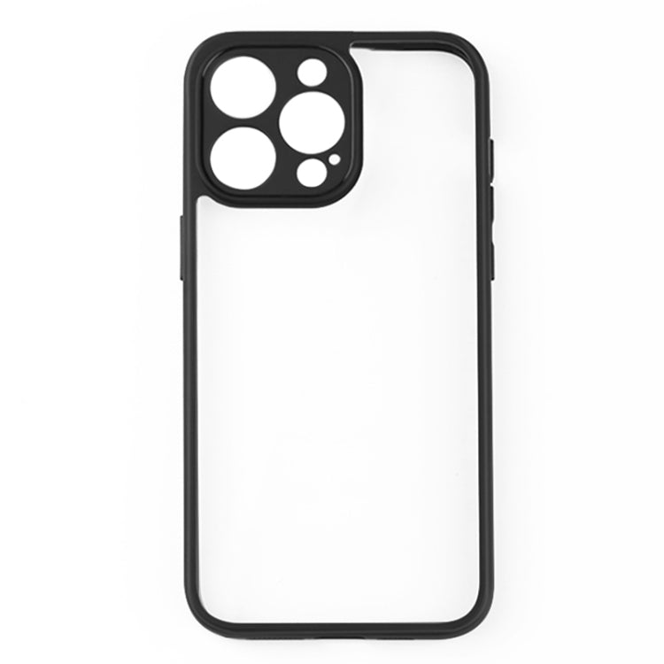 For iPhone 15 Pro Max Fine Pore Frosted TPU + Transparent PC Phone Case(Black) - HoMEdemic™ 