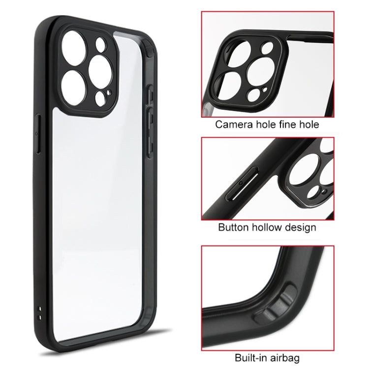 For iPhone 15 Pro Max Fine Pore Frosted TPU + Transparent PC Phone Case(Black) - HoMEdemic™ 