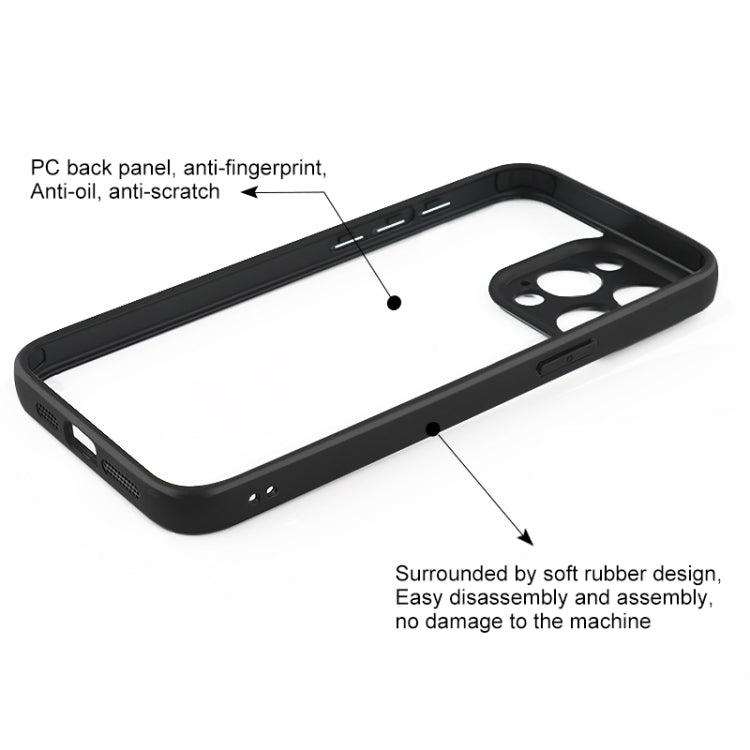 For iPhone 15 Pro Max Fine Pore Frosted TPU + Transparent PC Phone Case(Black) - HoMEdemic™ 