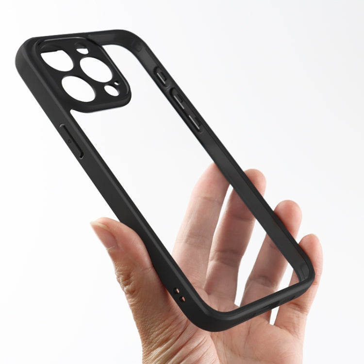 For iPhone 15 Pro Max Fine Pore Frosted TPU + Transparent PC Phone Case(Black) - HoMEdemic™ 