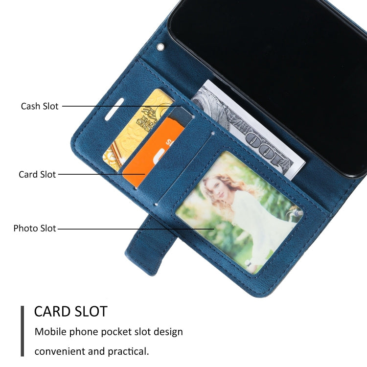 For iPhone 15 Pro Skin Feel Splicing Leather Phone Case(Blue) - HoMEdemic™ 