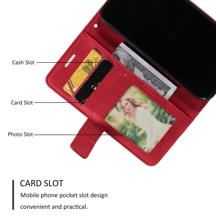 For iPhone 15 Pro Skin Feel Splicing Leather Phone Case(Red) - HoMEdemic™ 