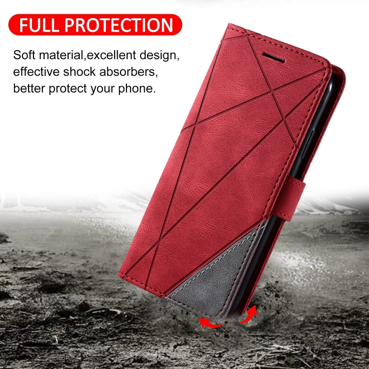 For iPhone 15 Pro Skin Feel Splicing Leather Phone Case(Red) - HoMEdemic™ 
