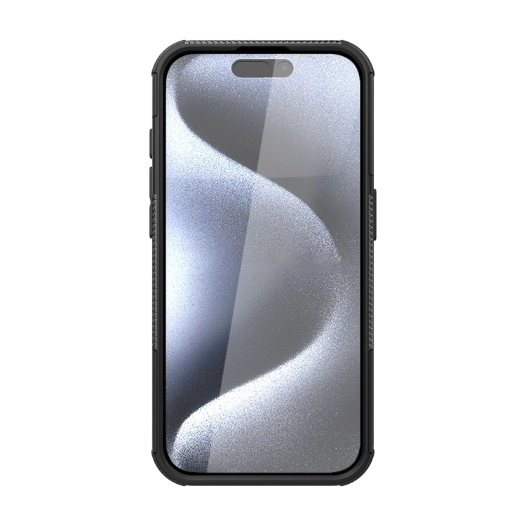 For iPhone 15 Pro Tire Texture TPU + PC Phone Case with Holder(Black) - HoMEdemic™ 