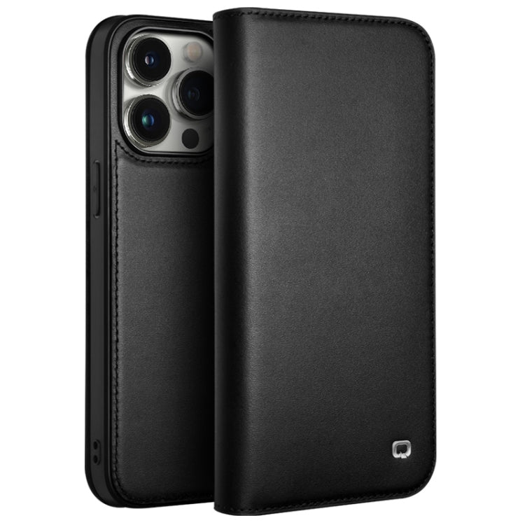 For iPhone 15 Pro QIALINO Classic Gen2 Genuine Leather Phone Case(Black) - HoMEdemic™ 