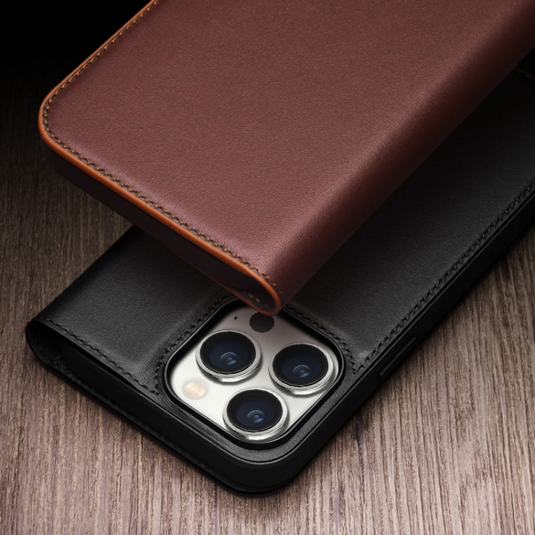 For iPhone 15 QIALINO Classic Gen2 Genuine Leather Phone Case(Brown) - HoMEdemic™ 