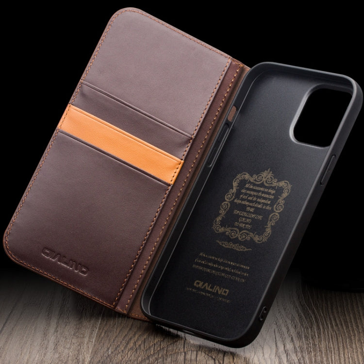 For iPhone 15 QIALINO Classic Gen2 Genuine Leather Phone Case(Brown) - HoMEdemic™ 