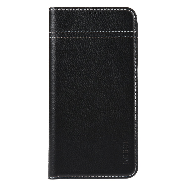 For iPhone 15 Plus GEBEI Top-grain Horizontal Flip Leather Phone Case(Black) - HoMEdemic™ 