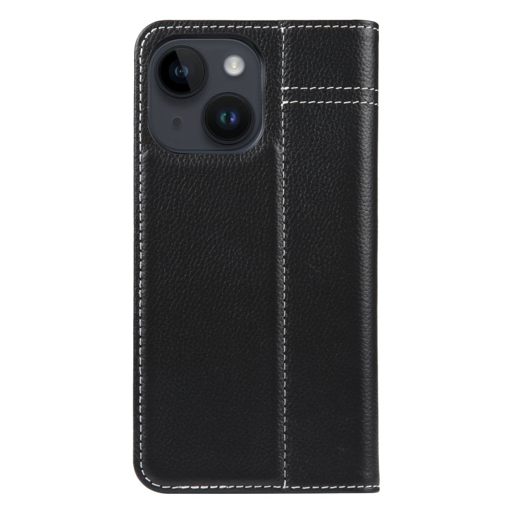 For iPhone 15 Plus GEBEI Top-grain Horizontal Flip Leather Phone Case(Black) - HoMEdemic™ 