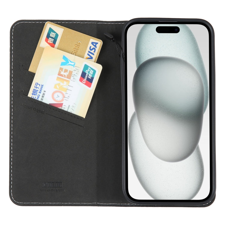 For iPhone 15 Plus GEBEI Top-grain Horizontal Flip Leather Phone Case(Black) - HoMEdemic™ 