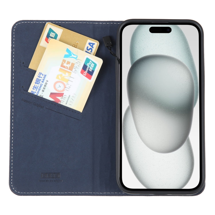 For iPhone 15 Plus GEBEI Top-grain Horizontal Flip Leather Phone Case(Blue) - HoMEdemic™ 