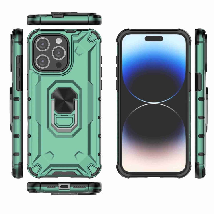 For iPhone 15 Pro Max Ice Armor Series Ring Holder Phone Case(Green) - HoMEdemic™ 
