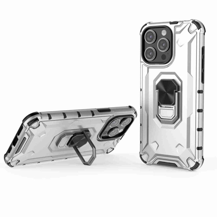 For iPhone 15 Pro Max Ice Armor Series Ring Holder Phone Case(Silver) - HoMEdemic™ 