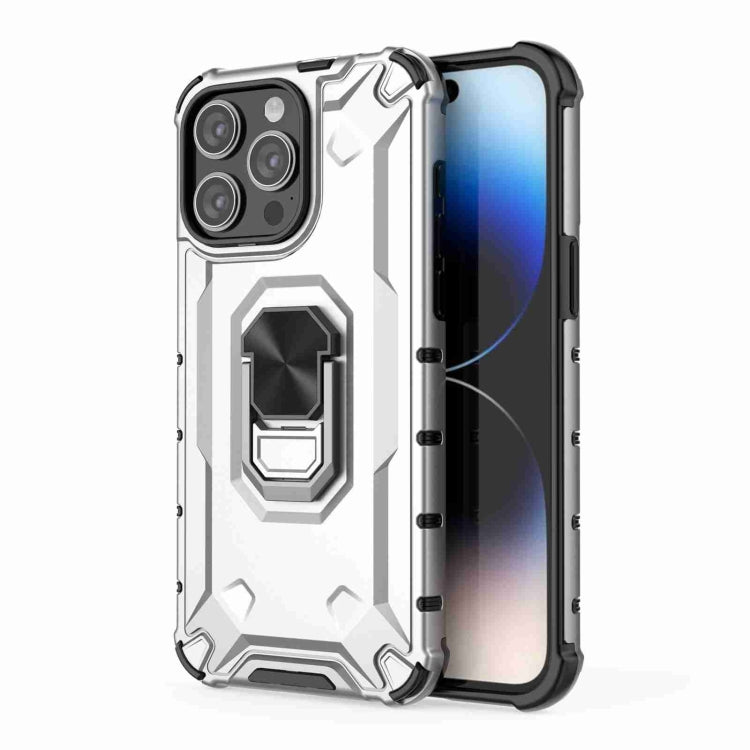For iPhone 15 Pro Max Ice Armor Series Ring Holder Phone Case(Silver) - HoMEdemic™ 