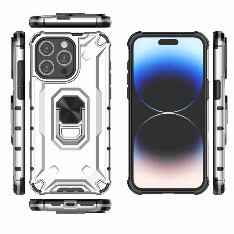 For iPhone 15 Pro Max Ice Armor Series Ring Holder Phone Case(Silver) - HoMEdemic™ 