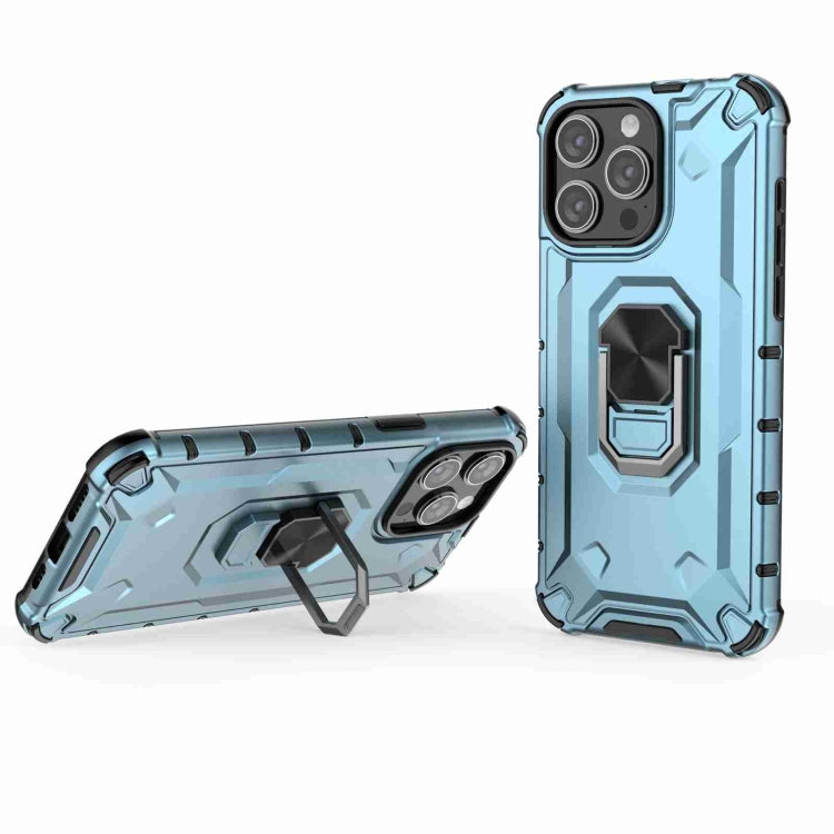 For iPhone 15 Pro Ice Armor Series Ring Holder Phone Case(Blue) - HoMEdemic™ 