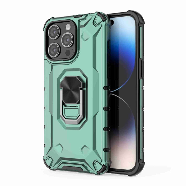 For iPhone 15 Pro Ice Armor Series Ring Holder Phone Case(Green) - HoMEdemic™ 