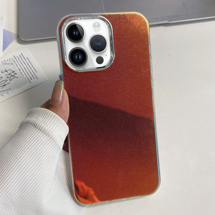 For iPhone 15 Pro Electroplated Frame IMD Glitter Powder Phone Case(Red) - HoMEdemic™ 