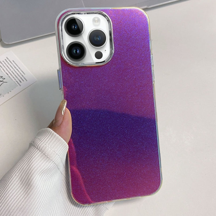 For iPhone 15 Pro Electroplated Frame IMD Glitter Powder Phone Case(Purple) - HoMEdemic™ 