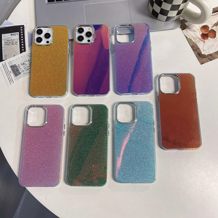 For iPhone 15 Pro Electroplated Frame IMD Glitter Powder Phone Case(Red) - HoMEdemic™ 