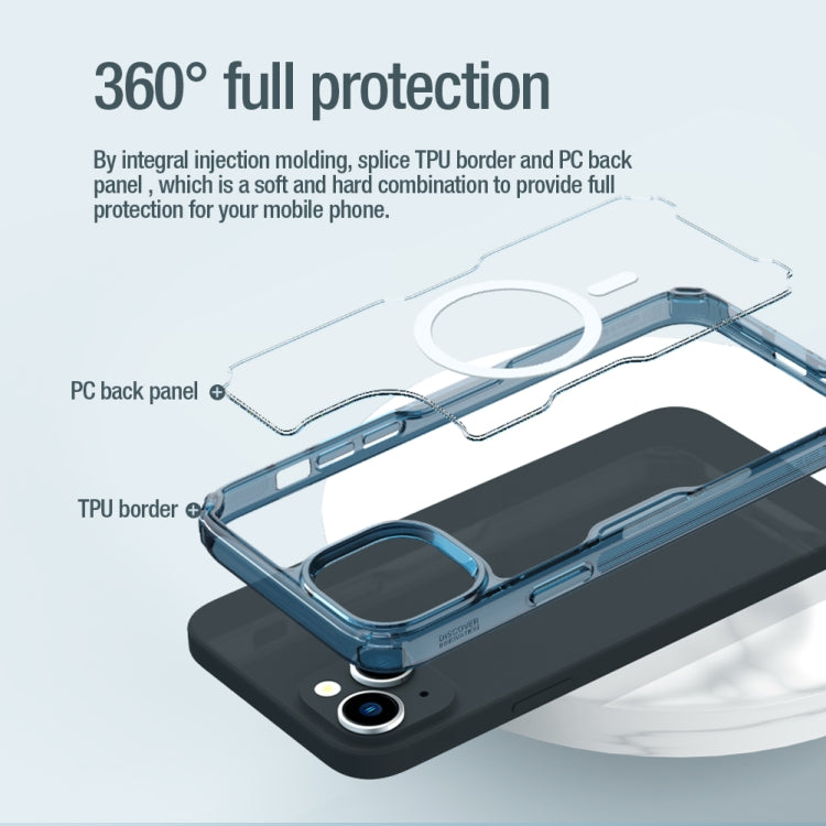 For iPhone 15 Plus NILLKIN Ultra Clear Magsafe PC + TPU Phone Case(Blue) - HoMEdemic™ 