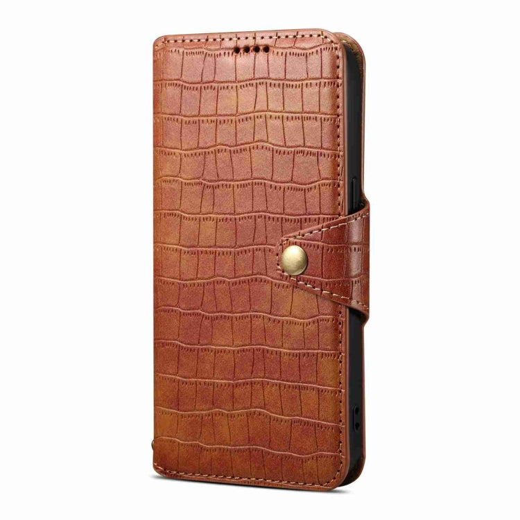 For iPhone 15 Denior Crocodile Texture Oil Edge Leather Phone Case(Brown) - HoMEdemic™ 