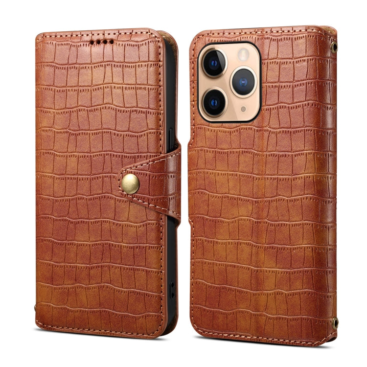 For iPhone 11 Pro Max Denior Crocodile Texture Oil Edge Leather Phone Case(Brown) - HoMEdemic™ 
