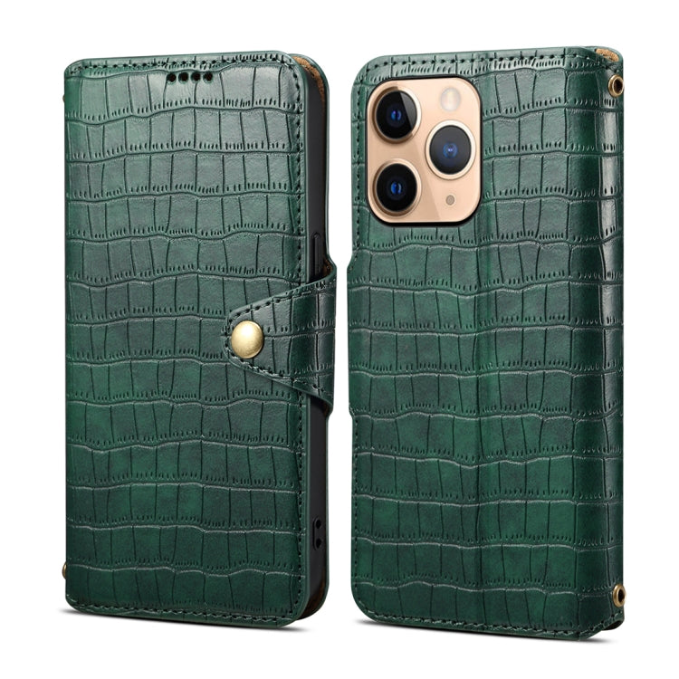For iPhone 11 Pro Max Denior Crocodile Texture Oil Edge Leather Phone Case(Green) - HoMEdemic™ 