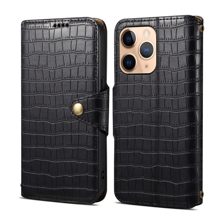 For iPhone 11 Pro Max Denior Crocodile Texture Oil Edge Leather Phone Case(Black) - HoMEdemic™ 