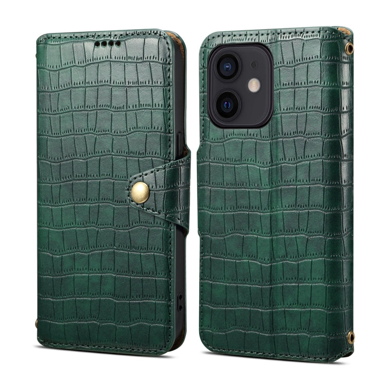 For iPhone 11 Denior Crocodile Texture Oil Edge Leather Phone Case(Green) - HoMEdemic™ 