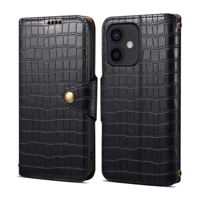 For iPhone 11 Denior Crocodile Texture Oil Edge Leather Phone Case(Black) - HoMEdemic™ 