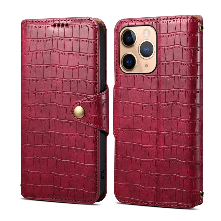 For iPhone 11 Pro Denior Crocodile Texture Oil Edge Leather Phone Case(Rose Red) - HoMEdemic™ 